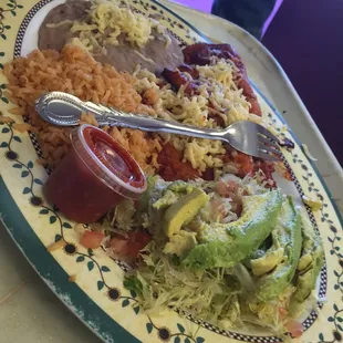 a plate of mexican food