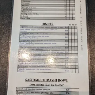 menu