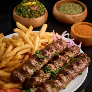 Beef Kebab Skewer &amp; Fresh Fries