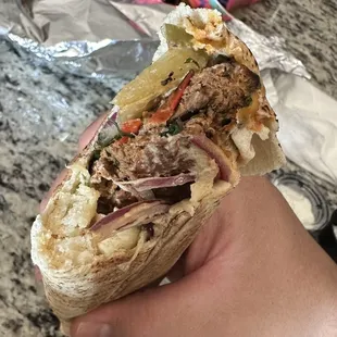 Beef kebab wrap