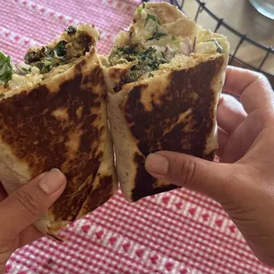 Falafel wrap (cut in half)
