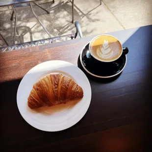 Croissant and latte.