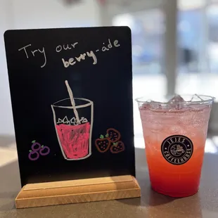 Try our Berry-ade (Strawberry and Blueberry)!