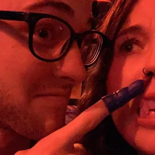 The vampire teeth and witch finger that come with your drink make for a fun time!