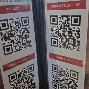 QR bar menu