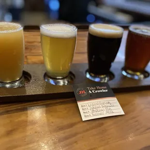 a flight of beers