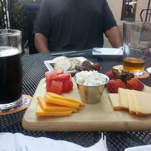 Fruit n cheese platter.