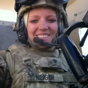 Me as a military police, 50cal gunner soldier in Afghanistan.. Good days :/