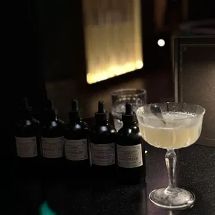 a cocktail in a coupe glass