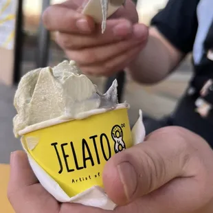 Jasmine tea and black sesame.  $8.25 for a bigger cup after tax on February 2025.