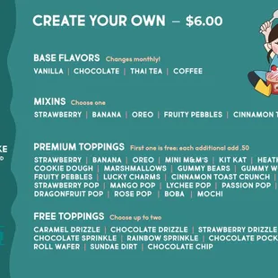Rolled Ice Cream Menu November 2020