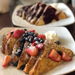 Almond Berry French Toast and jelly cheesecake French toast in the back