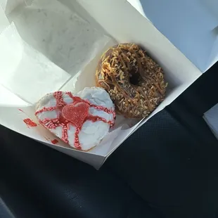 Valentine buttercream filled and samoa donut