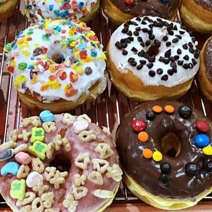 Part of a balanced breakfast.  Cereal donuts!