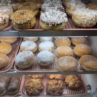 Apple fritter, powdered sugar filled, chocolate, coconut, eclair, etc.