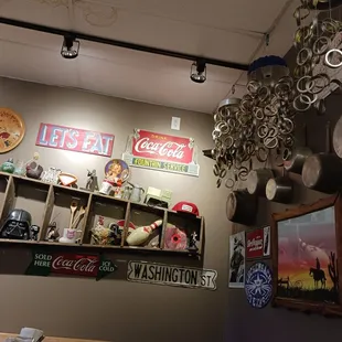 a variety of items on display