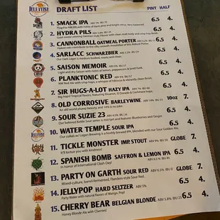 Draft Beer List