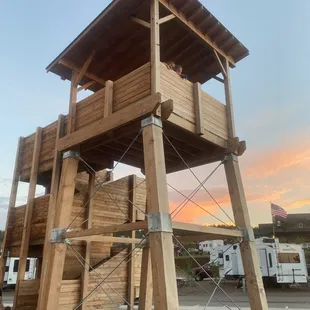 Tower structure near entrance of resort. The kids lived climbing the stairs to the top.