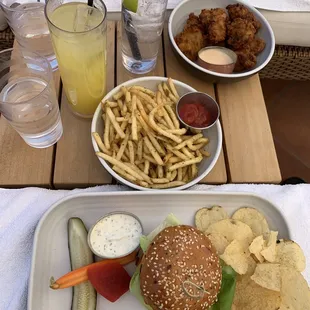 Burger, fries, and fried chicken were amazing!!