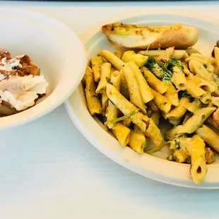 Pasta Monique w/ Crawfish &amp; Bread Pudding