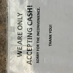 Cash only
