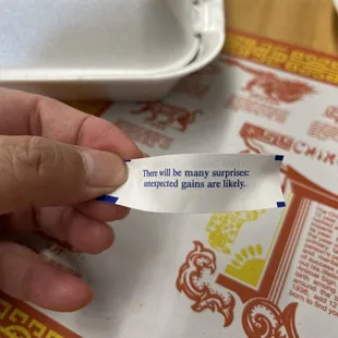 My fortune cookie message