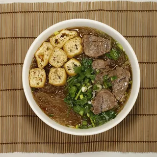 Dark Broth Beef with Bean Noodle Soup