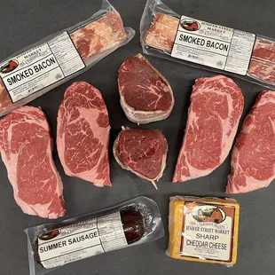 a variety of meats