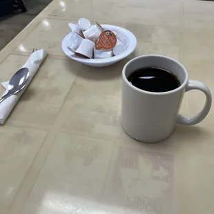 Coffee with an abundance of hazelnut creamer