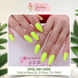 Light up your spring with neon nails!  Add a pop of vibrant color to your style and let your fingertips shine bright.