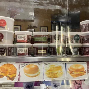 a display of donuts and ice cream