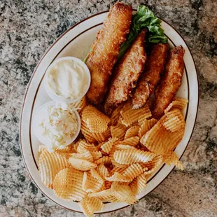 food, fish and chips