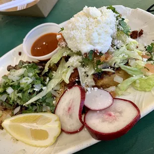 Carne asada taco and el pastor sopes - 04/05/21