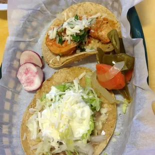 Chicken and veggie tacos