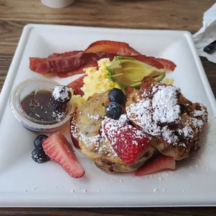 French Toast with Side of Scrambled Eggs