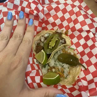 The taco platter... no joke these tacos were two bites each.