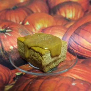 Sooooo good! Pumpkin Cheesecake with salted caramel pumpkin sauce