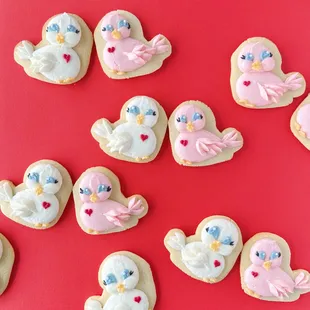 a close up of decorated cookies