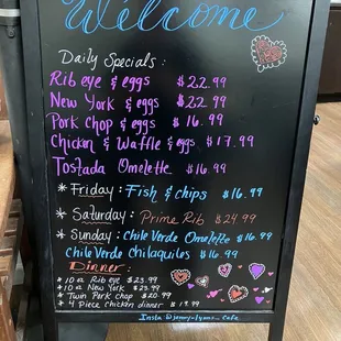 Our daily specials