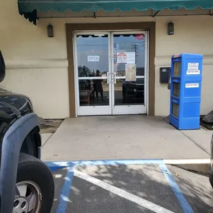 the entrance to the restaurant