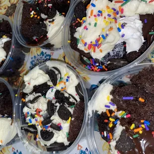 a variety of desserts