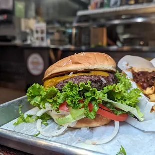 1/2 pound cheese burger $9.50