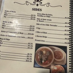 sushi and sashimi, menu