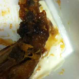 Last piece of chicken...couldnt enjoy it, had to spit it out. Disguisting! Can you see the black area.....all rotten. Never again Jenny's!