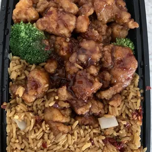 a meal of chicken and rice