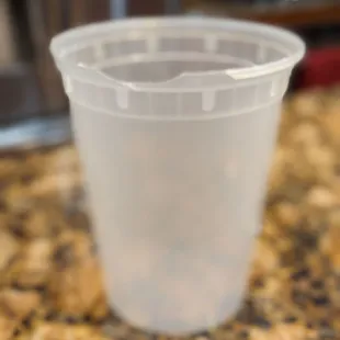 The cracked container that they stored their soy milk in. We didn't know until we got home and the soy milk had leaked all over the place.