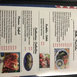 sushi and sashimi, menu
