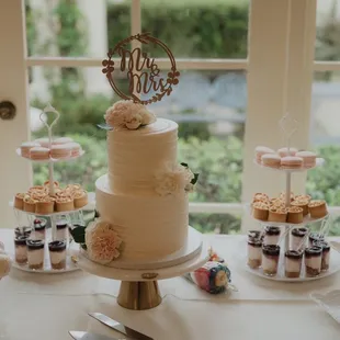 Wedding cake and mini deserts