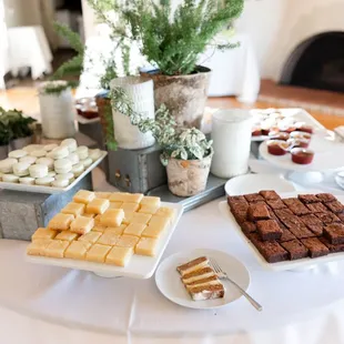 a variety of desserts on a table