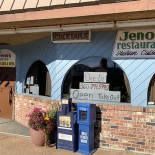 the front of the restaurant